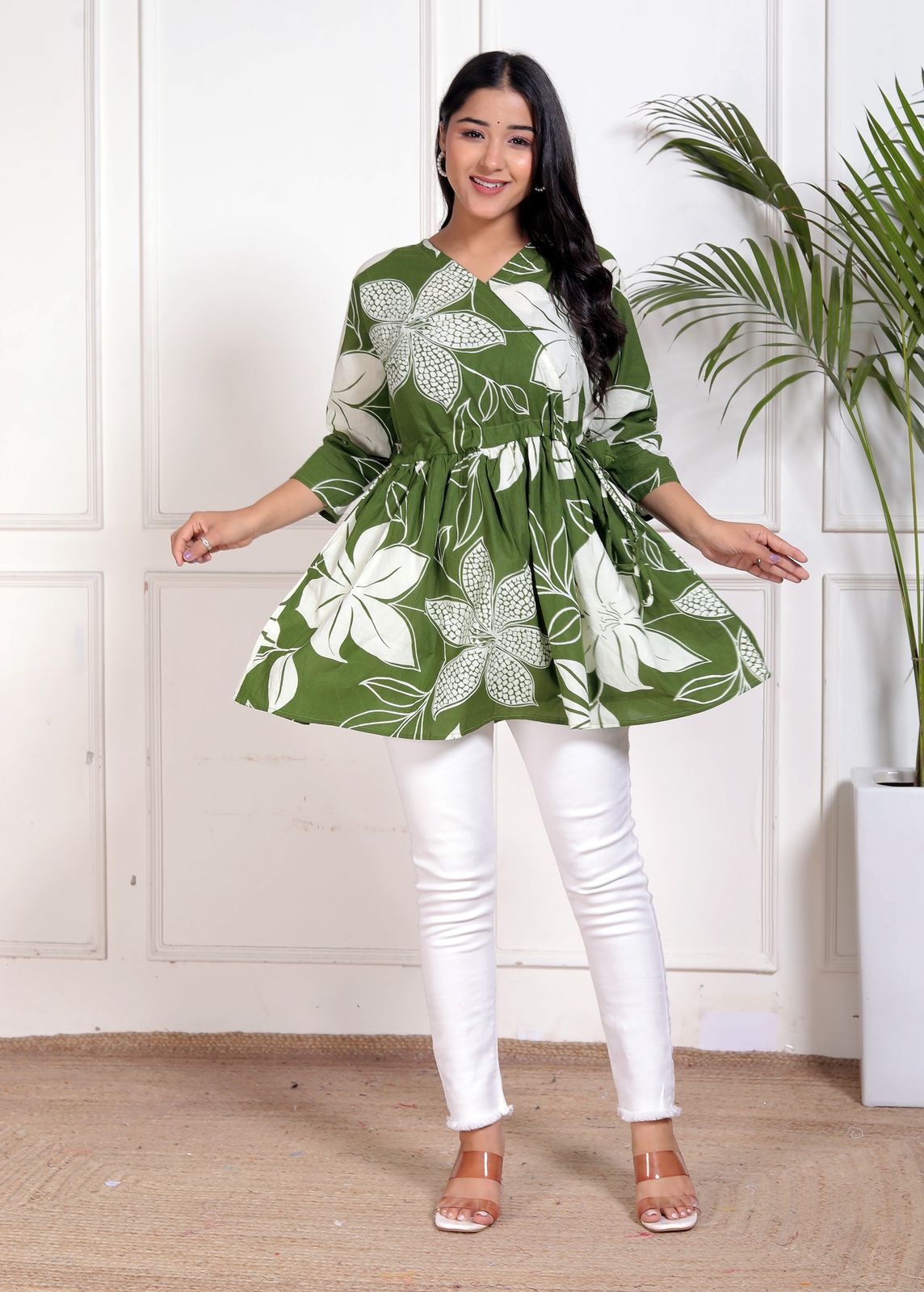 Khatli work Short Top - Chikankari official