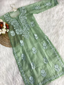 Khubsurat Chikankari Silk Organza kurta - Chikankari official