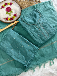 Kota 3pc Fully Muqaish Worked Set - Chikankari official