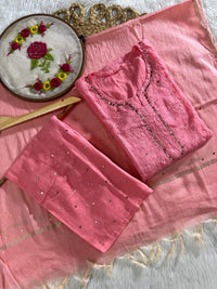Kota 3pc Fully Muqaish Worked Set - Chikankari official