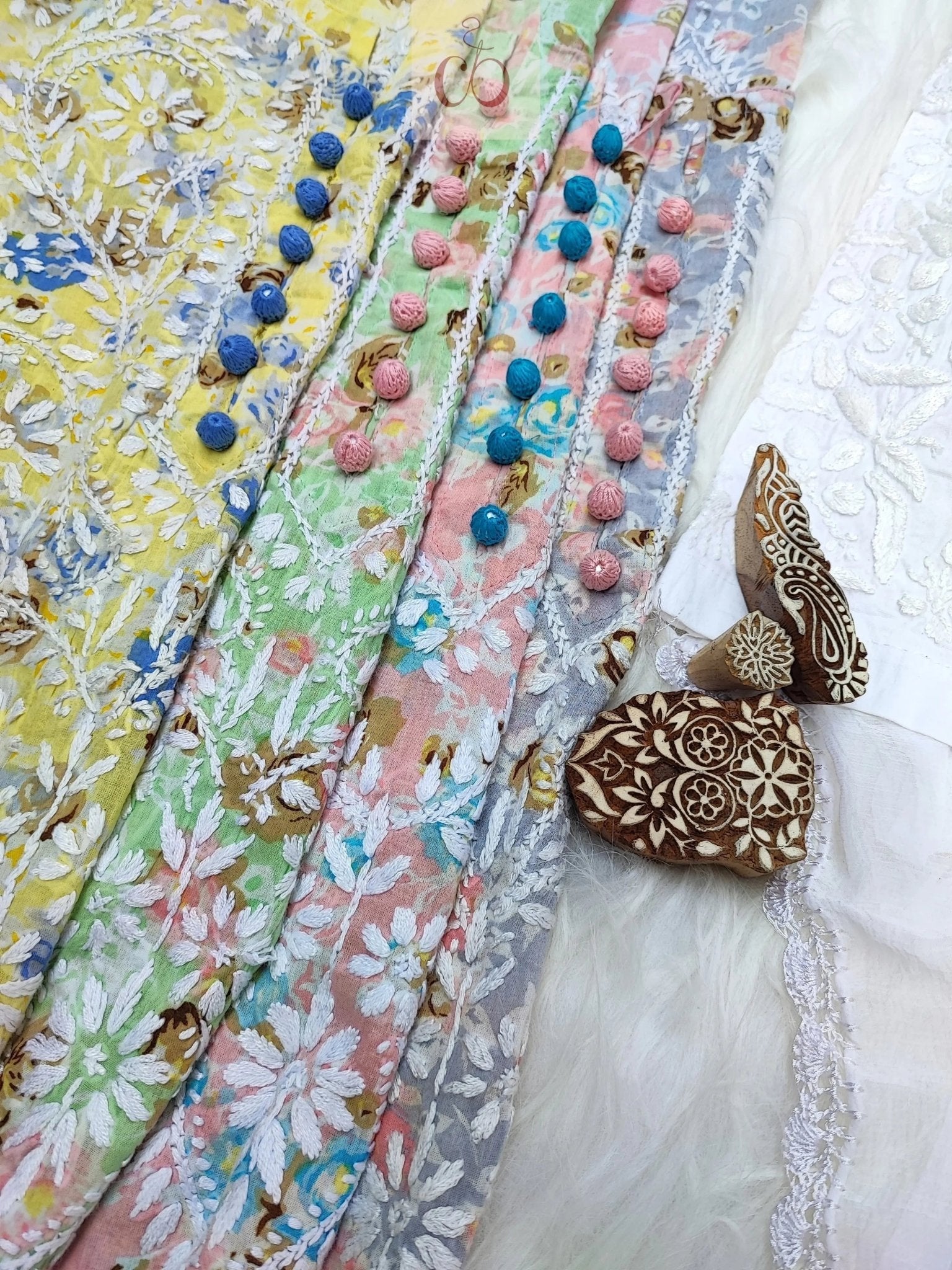 Kurashiya Daman Handcrafted Kurtis - Chikankari official