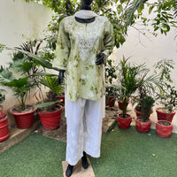 Latest Mul print chikankari Short Top - Chikankari official