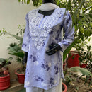 Latest Mul print chikankari Short Top - Chikankari official