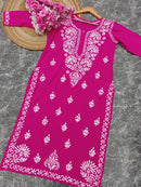 Latest Rayon Contrasting Shades Kurtis - Chikankari official