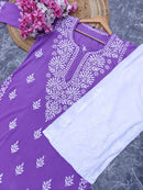 Latest Rayon Contrasting Shades Kurtis - Chikankari official