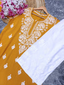Latest Rayon Contrasting Shades Kurtis - Chikankari official