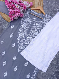 Latest Rayon Contrasting Shades Kurtis - Chikankari official