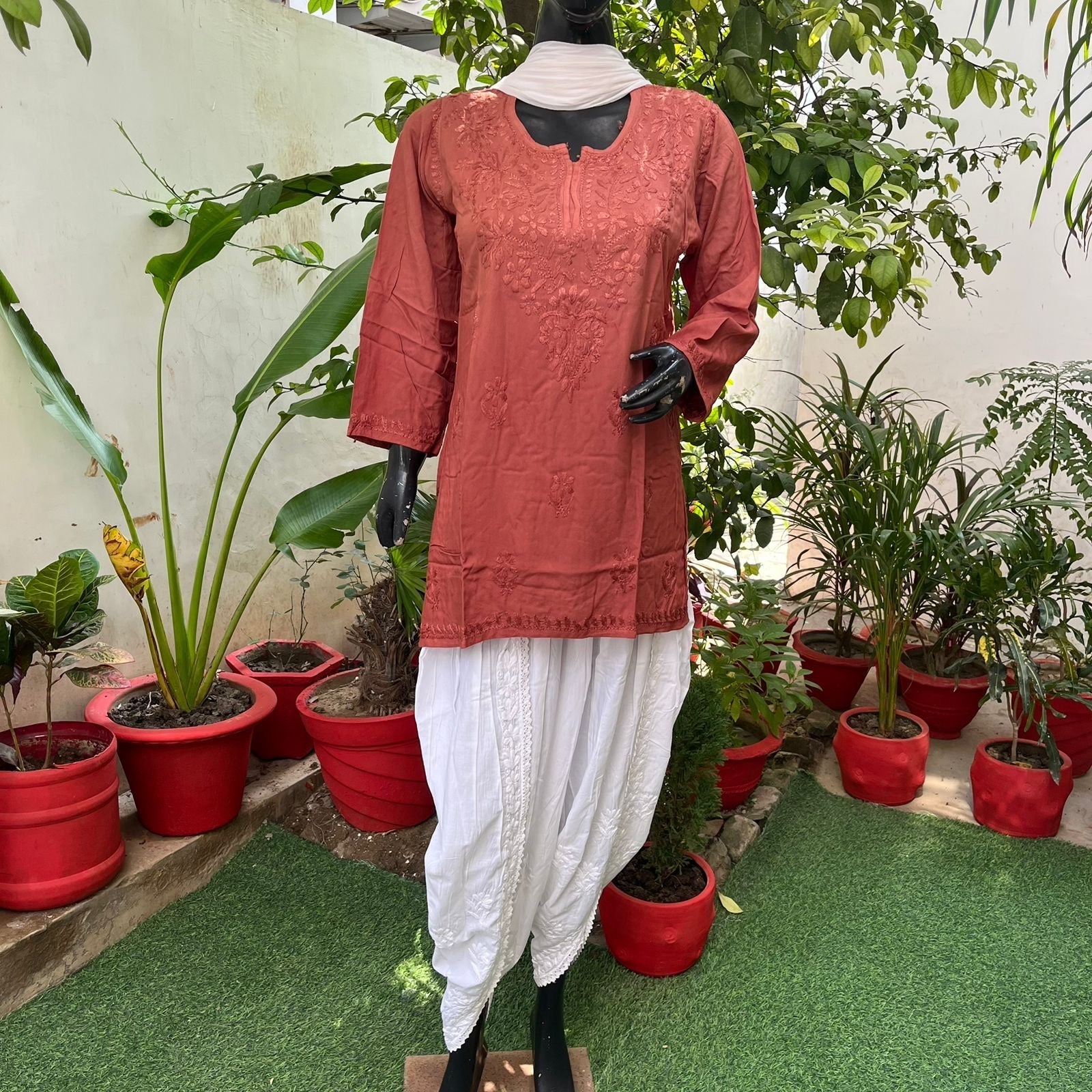Latest Rayon Ombre Short Top - Chikankari official