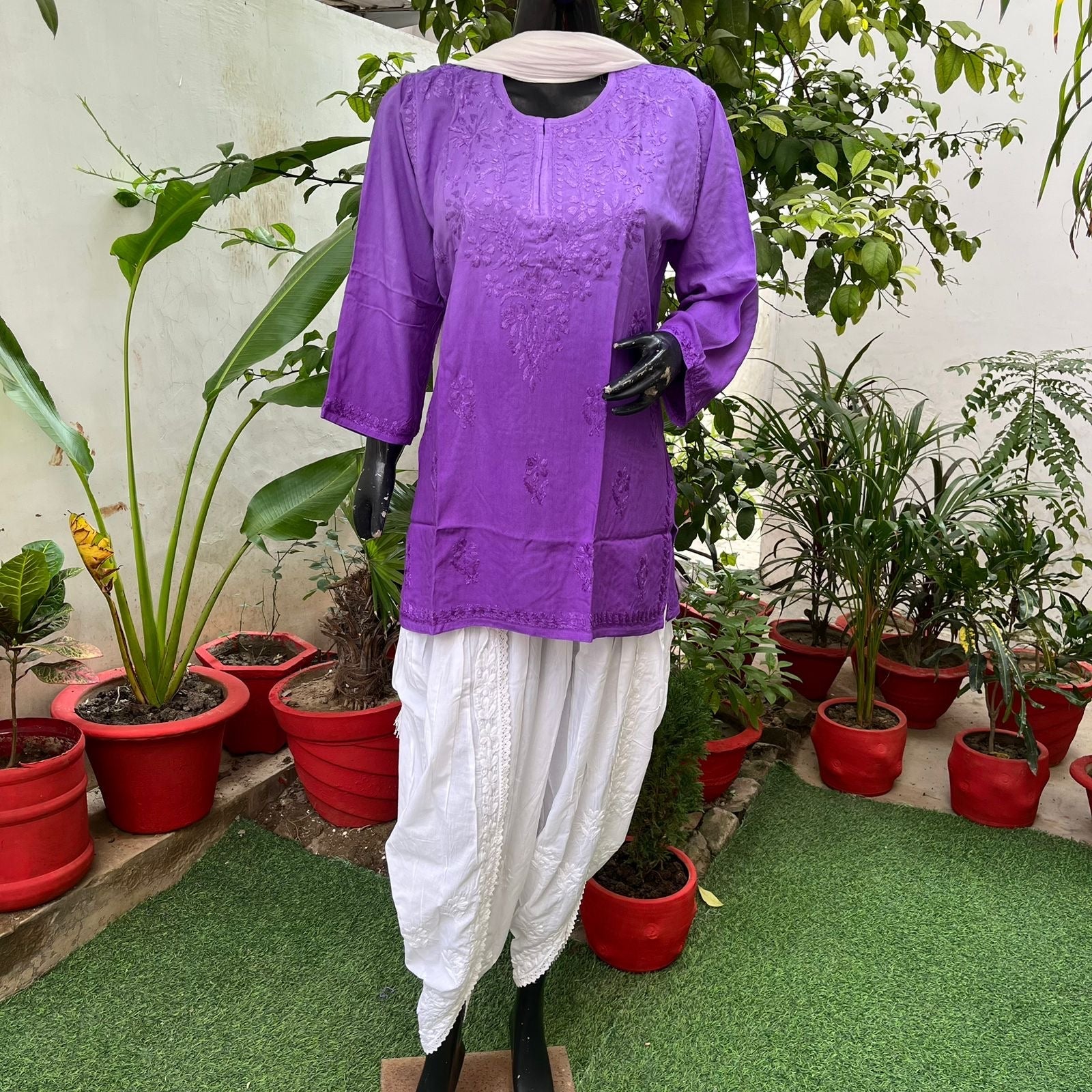 Latest Rayon Ombre Short Top - Chikankari official