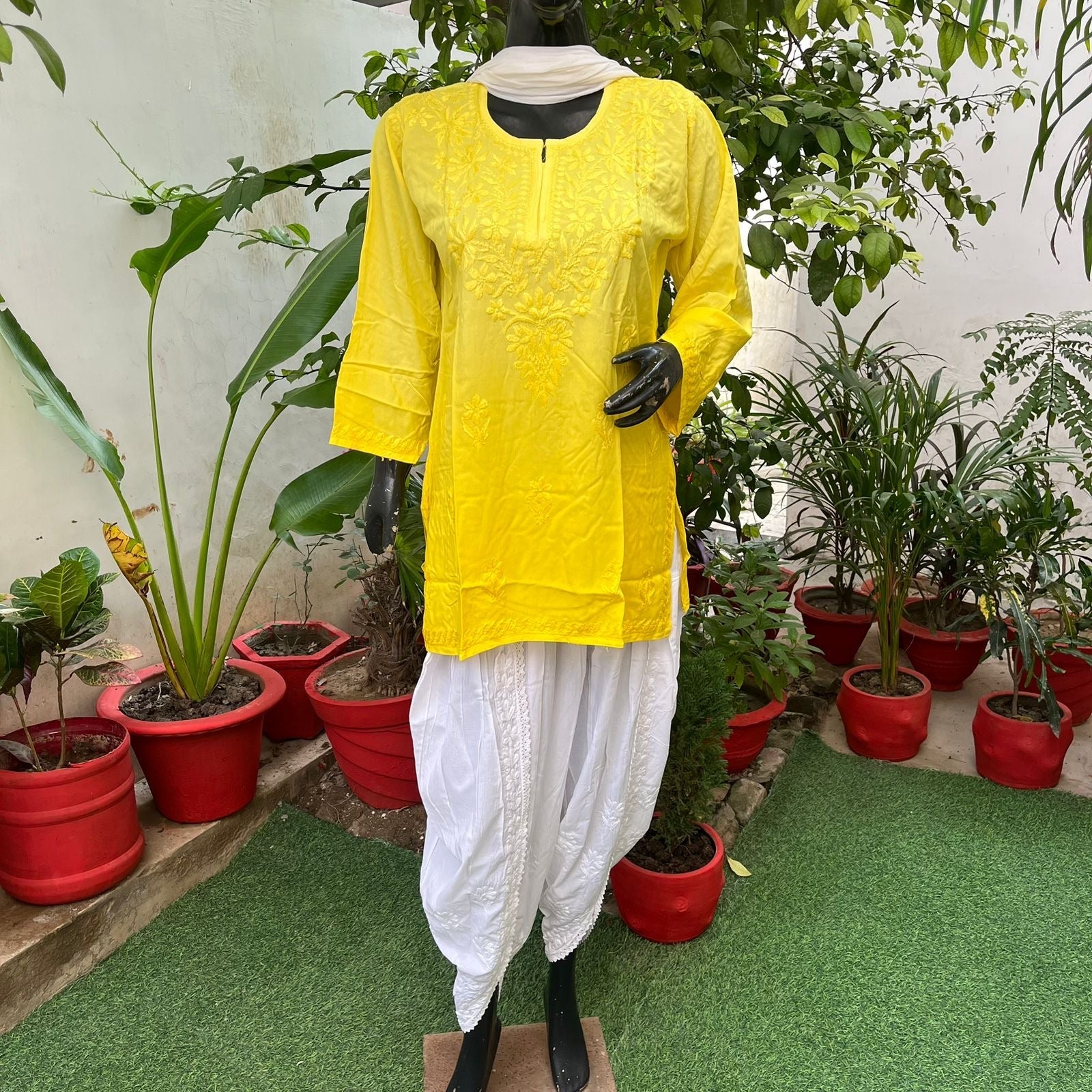Latest Rayon Ombre Short Top - Chikankari official