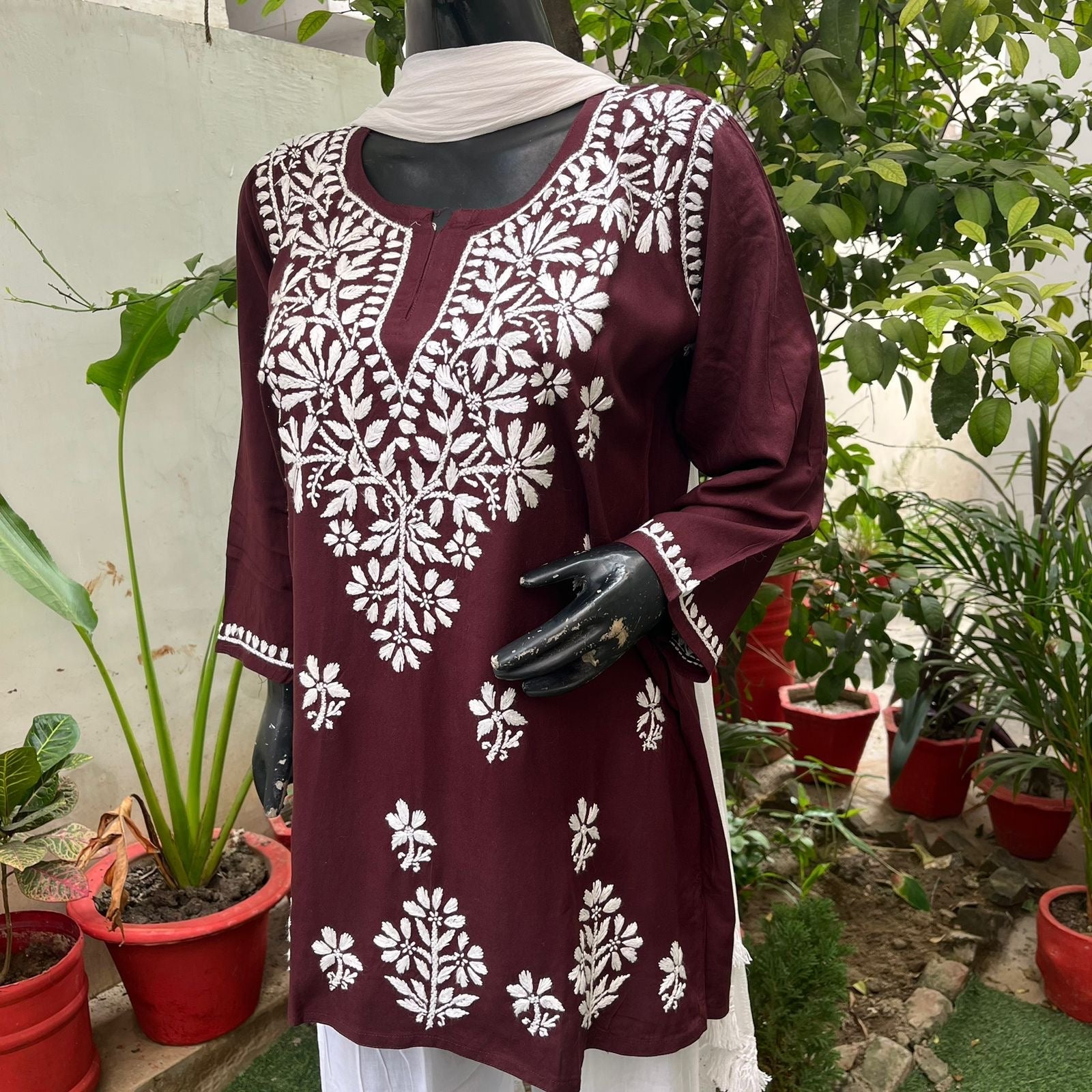 Latest Rayon Short Top - Chikankari official