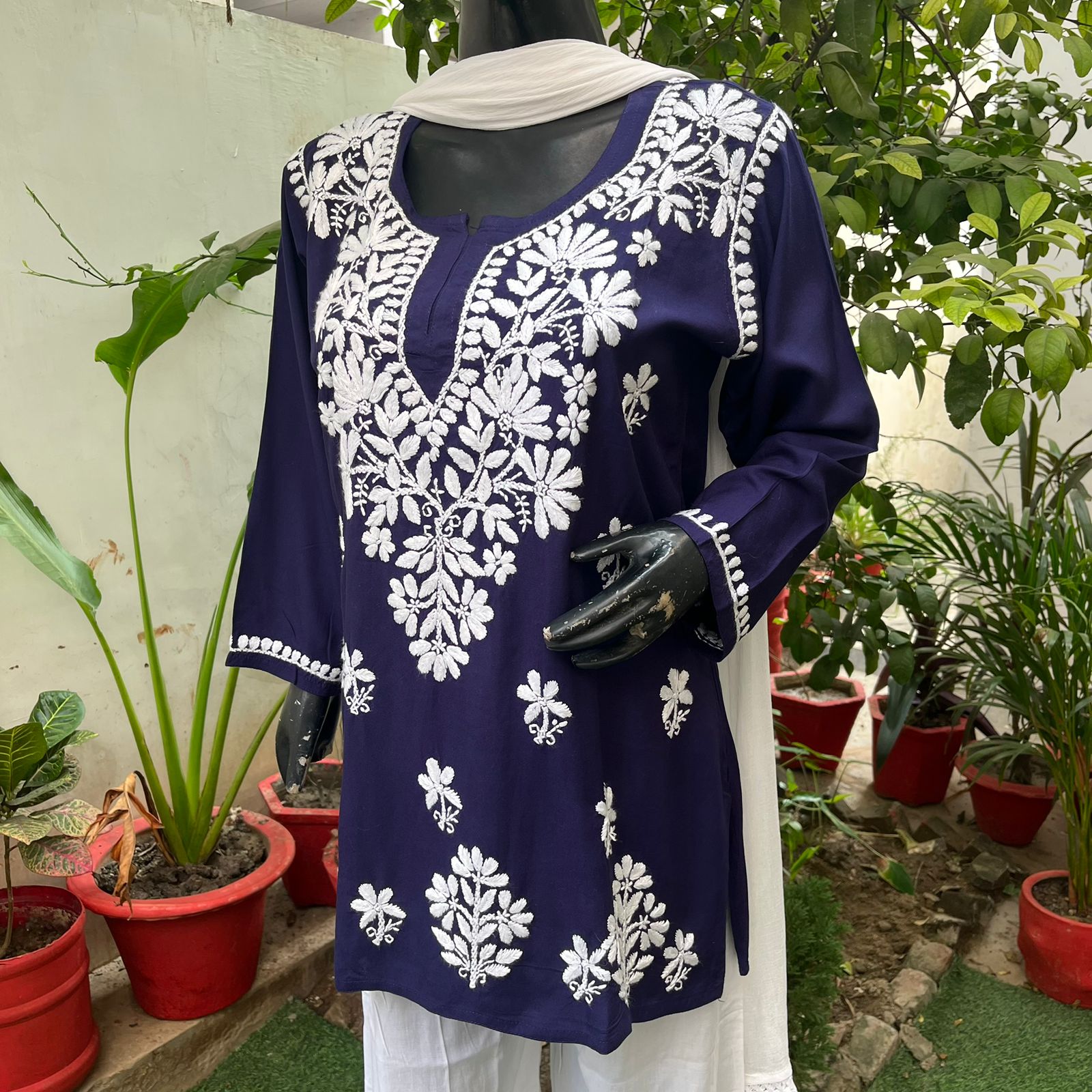 Latest Rayon Short Top - Chikankari official