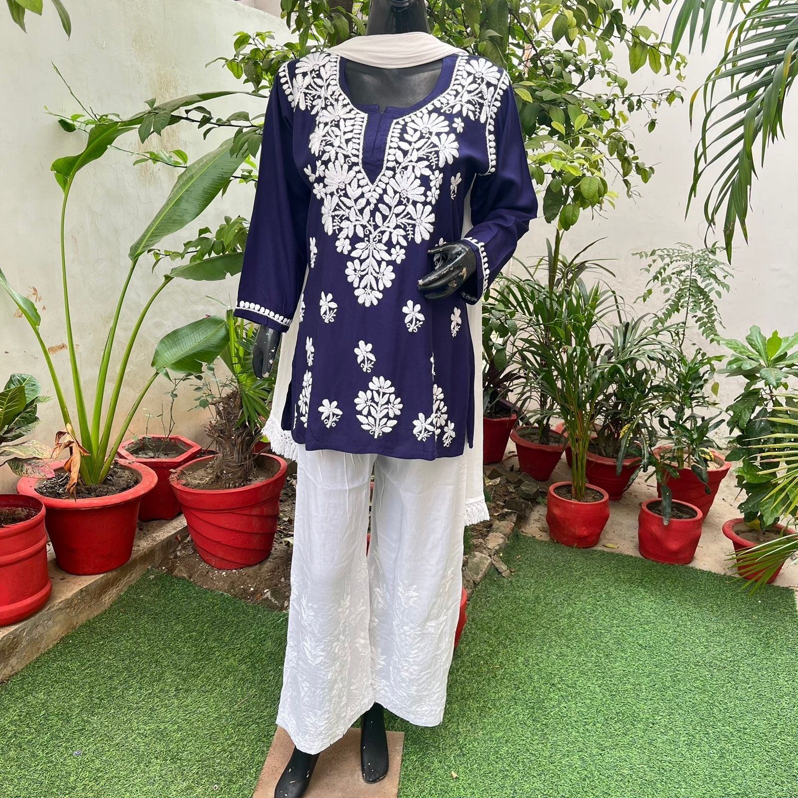 Latest Rayon Short Top - Chikankari official