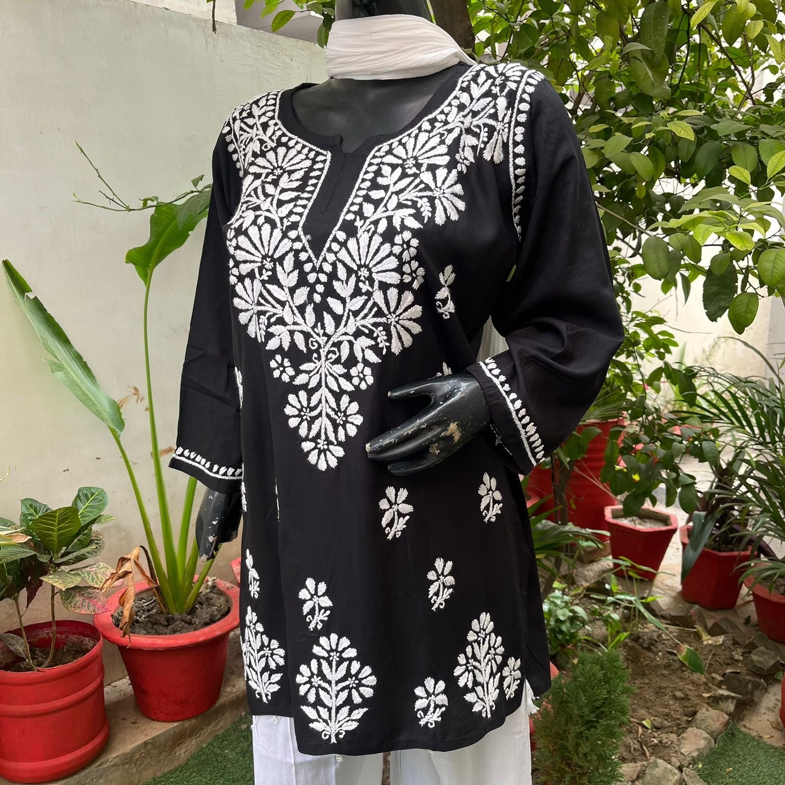 Latest Rayon Short Top - Chikankari official