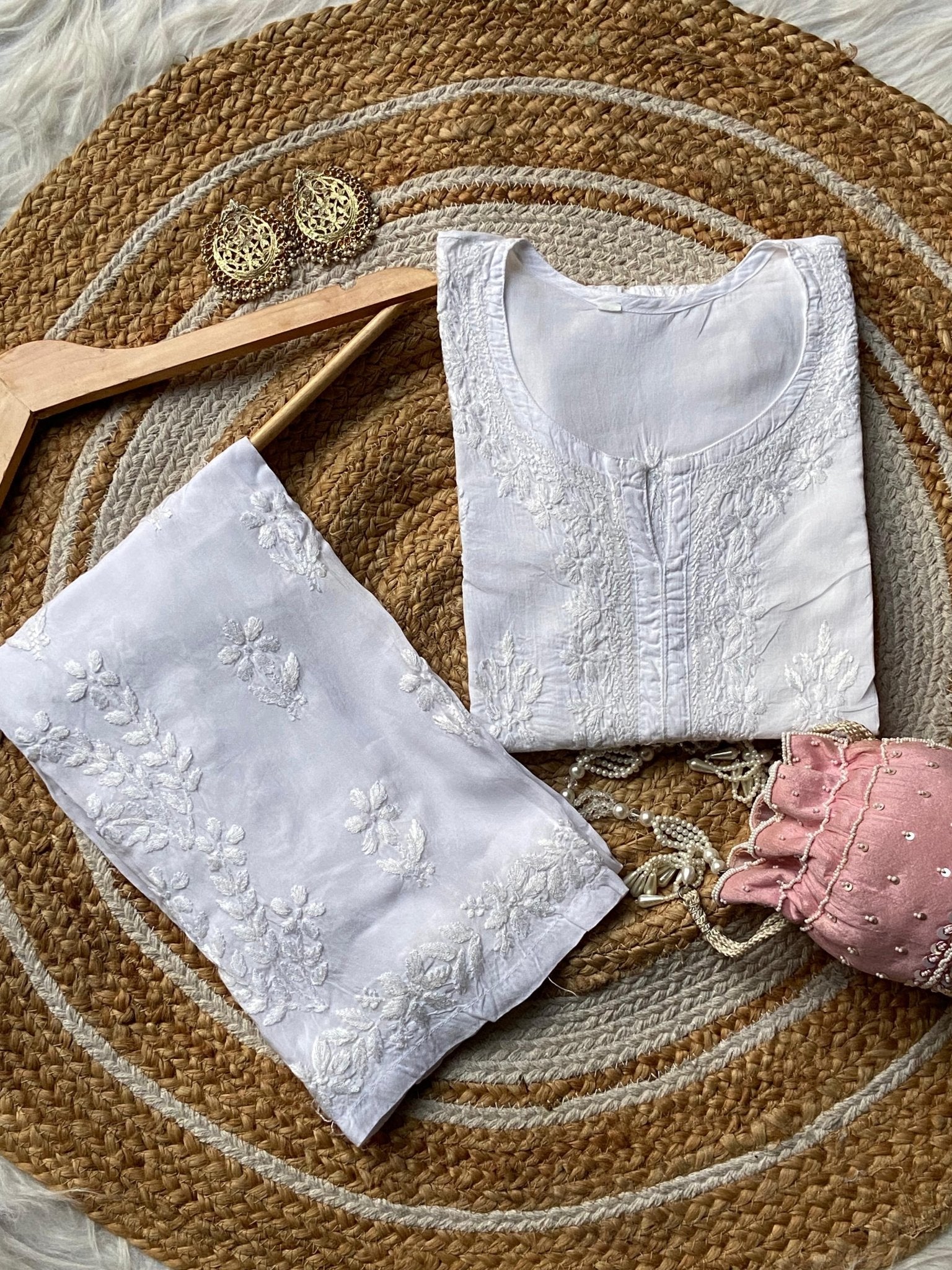 Light weight Mul Mul short Top - Chikankari official