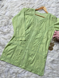 Light weight Mul Mul short Top - Chikankari official