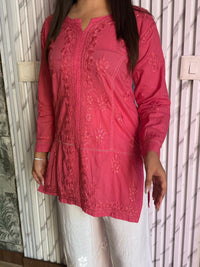 Light weight Mul Mul short Top - Chikankari official