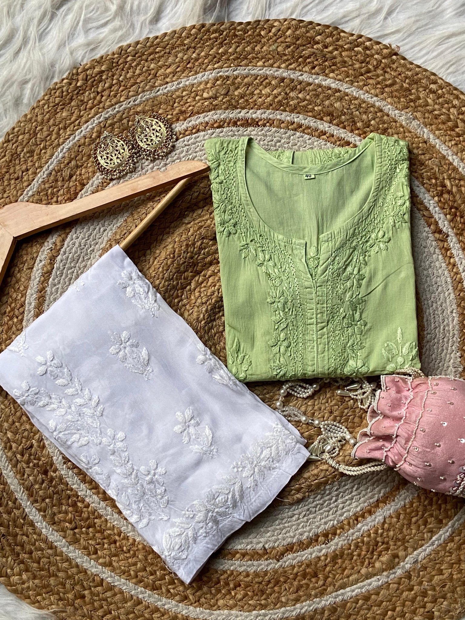 Light weight Mul Mul short Top - Chikankari official