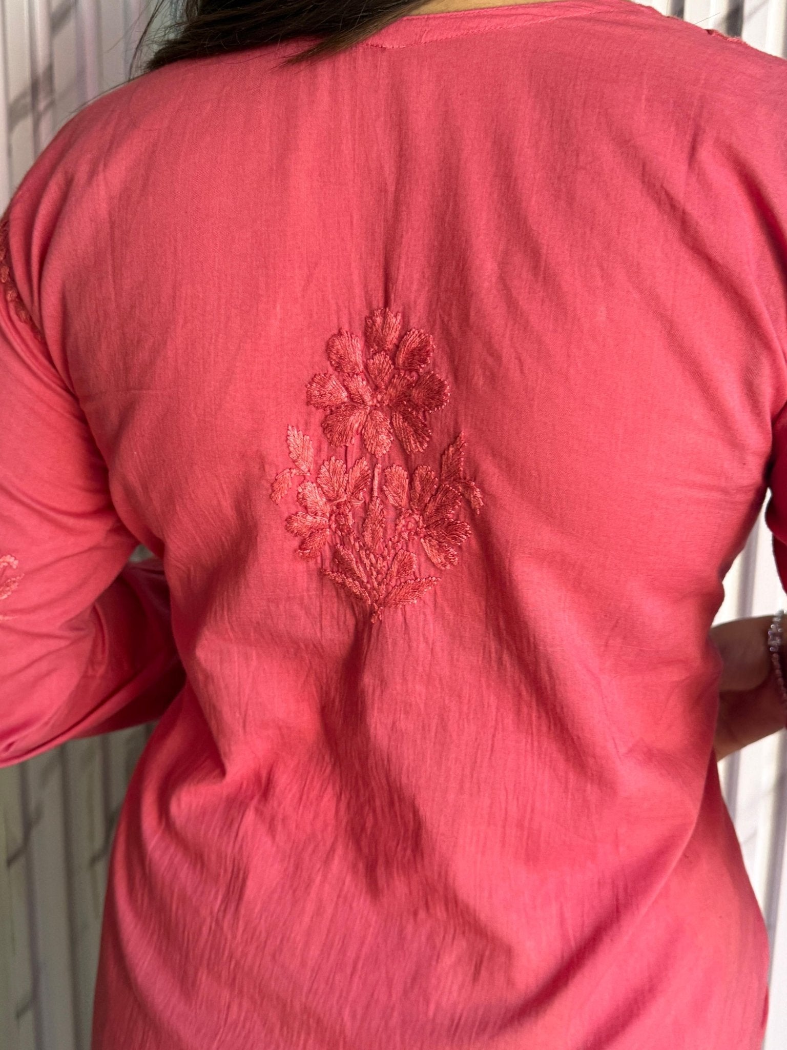 Light weight Mul Mul short Top - Chikankari official