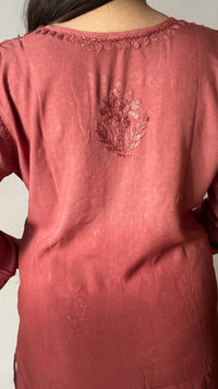Light weight Ombre Dyed Rayon Short Tops - Chikankari official