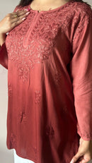 Light weight Ombre Dyed Rayon Short Tops - Chikankari official