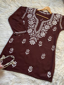 Light weight Rayon Summer short top - Chikankari official