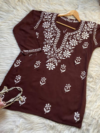 Light weight Rayon Summer short top - Chikankari official