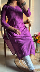 Lightweight Butter soft Chanderi silk Dyed Kurtis - Chikankari official