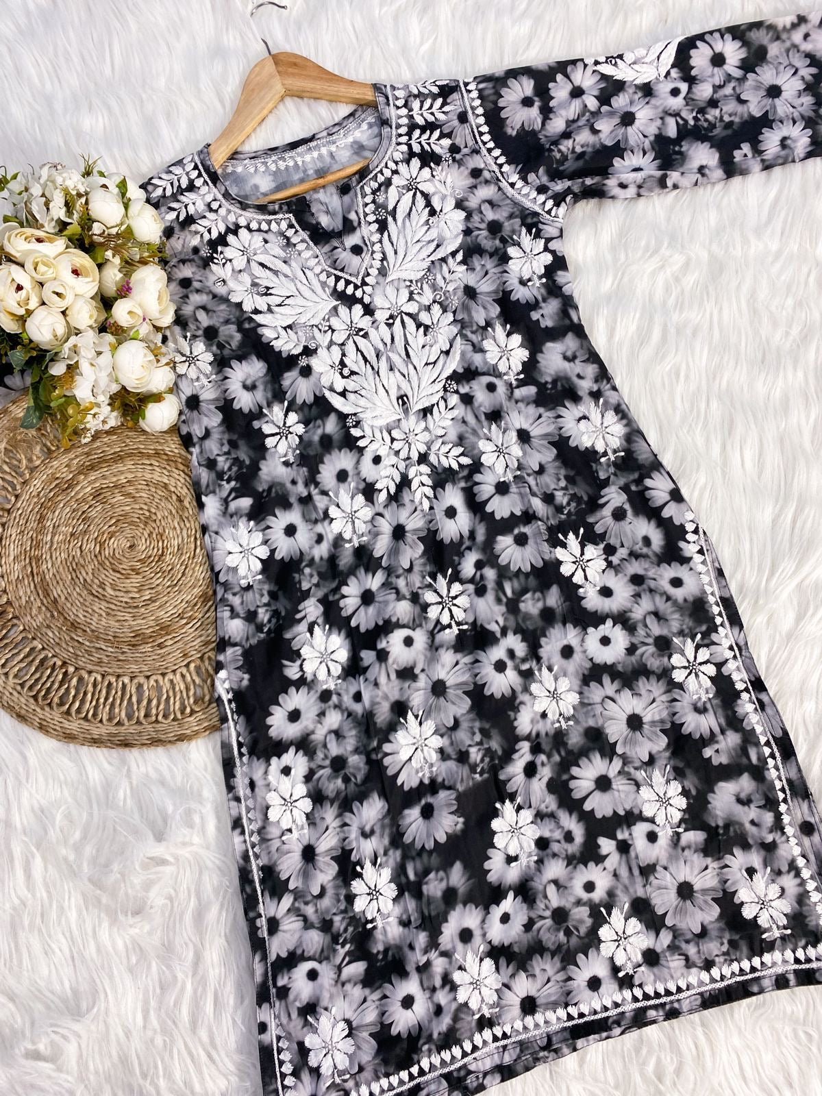 Limited Rayon co ord set - Chikankari official