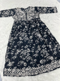 Long Adjustable Dori Gown - Chikankari official
