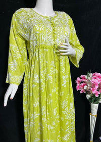 Long Adjustable Dori Gown - Chikankari official