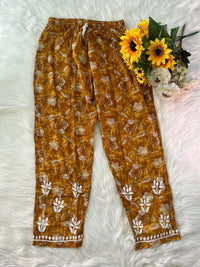 Long Mul printed Flowers set - Chikankari official