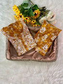 Long Mul printed Flowers set - Chikankari official