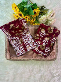 Long Mul printed Flowers set - Chikankari official