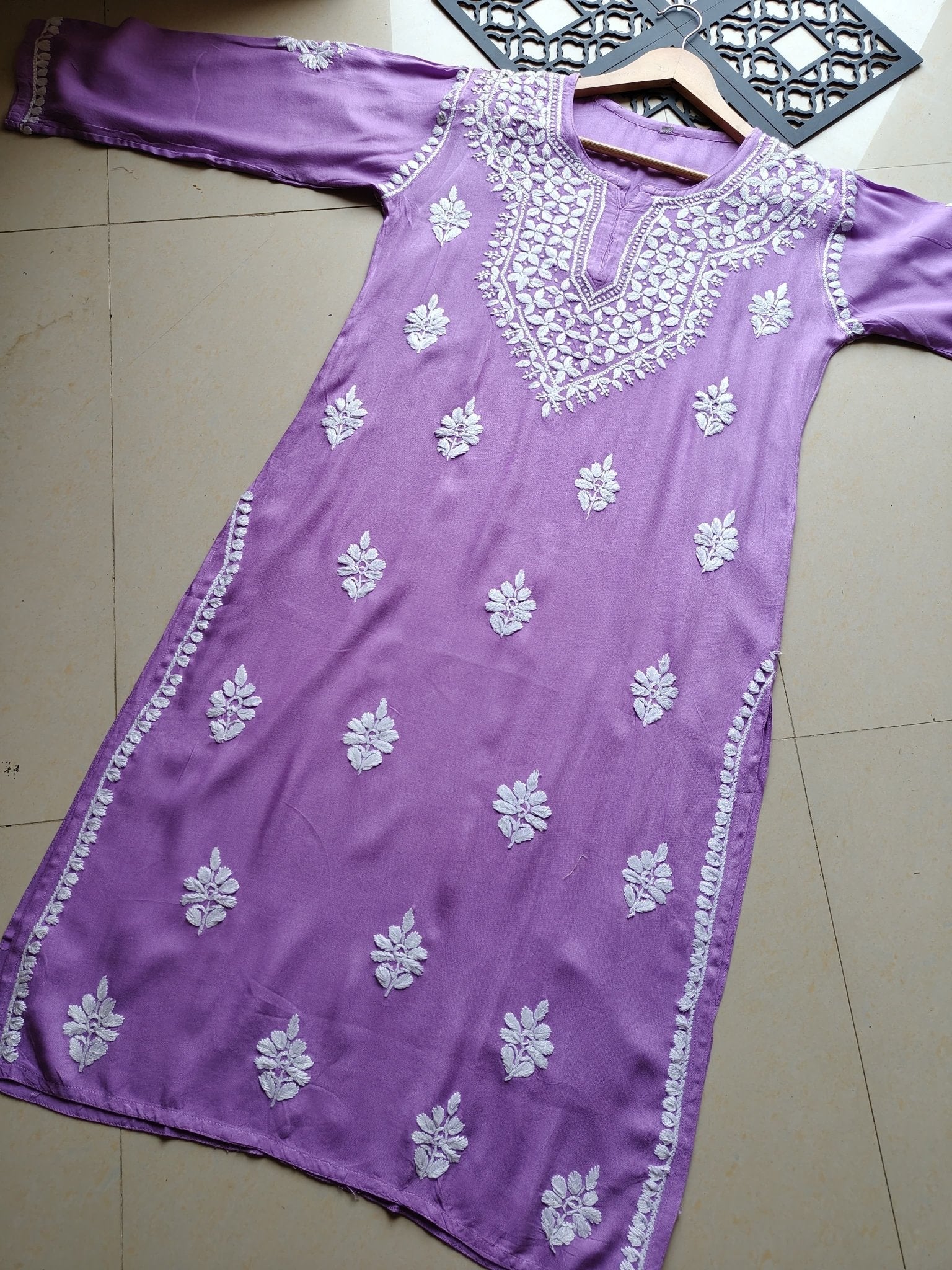 Long soft Regular Chikankari Kurtis - Chikankari official