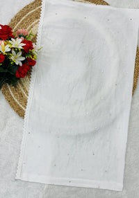 Lucknow Chikankari Tiki muqaish lace Dupatta - Chikankari official