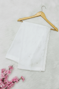 Lucknow Chikankari Tiki muqaish lace Dupatta - Chikankari official