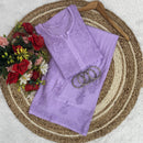 Lucknowi Chikankari Chanderi Rose Design Kurti & Plazo Set - Chikankari official