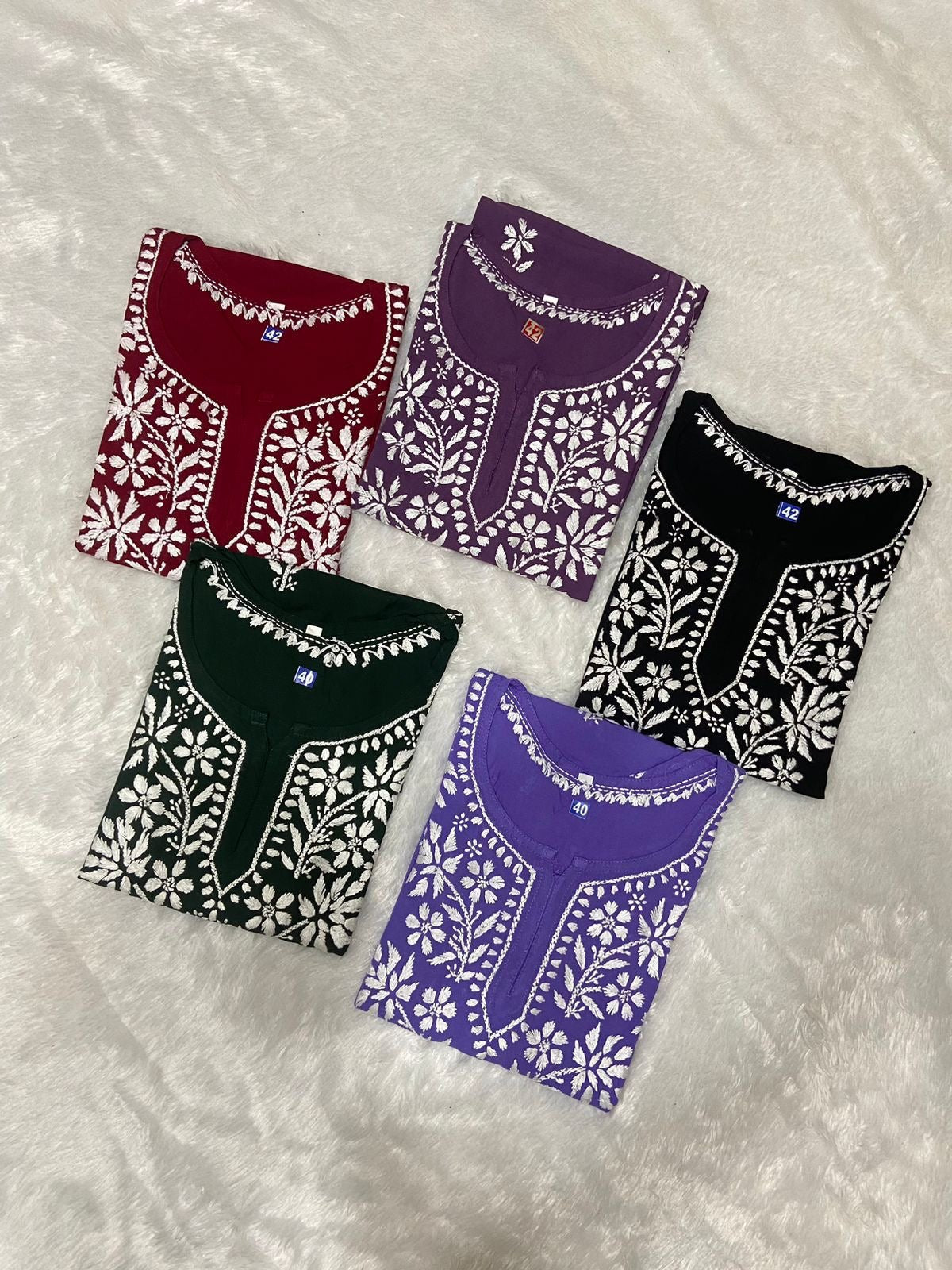 Lucknowi Chikankari Fine Handwork Short Top - Chikankari official