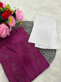 Lucknowi Chikankari Handwork Chanderi - Chikankari official