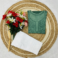 Lucknowi Chikankari Handwork Short Top - Chikankari official