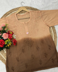 Lucknowi Chikankari Handwork Short Top - Chikankari official