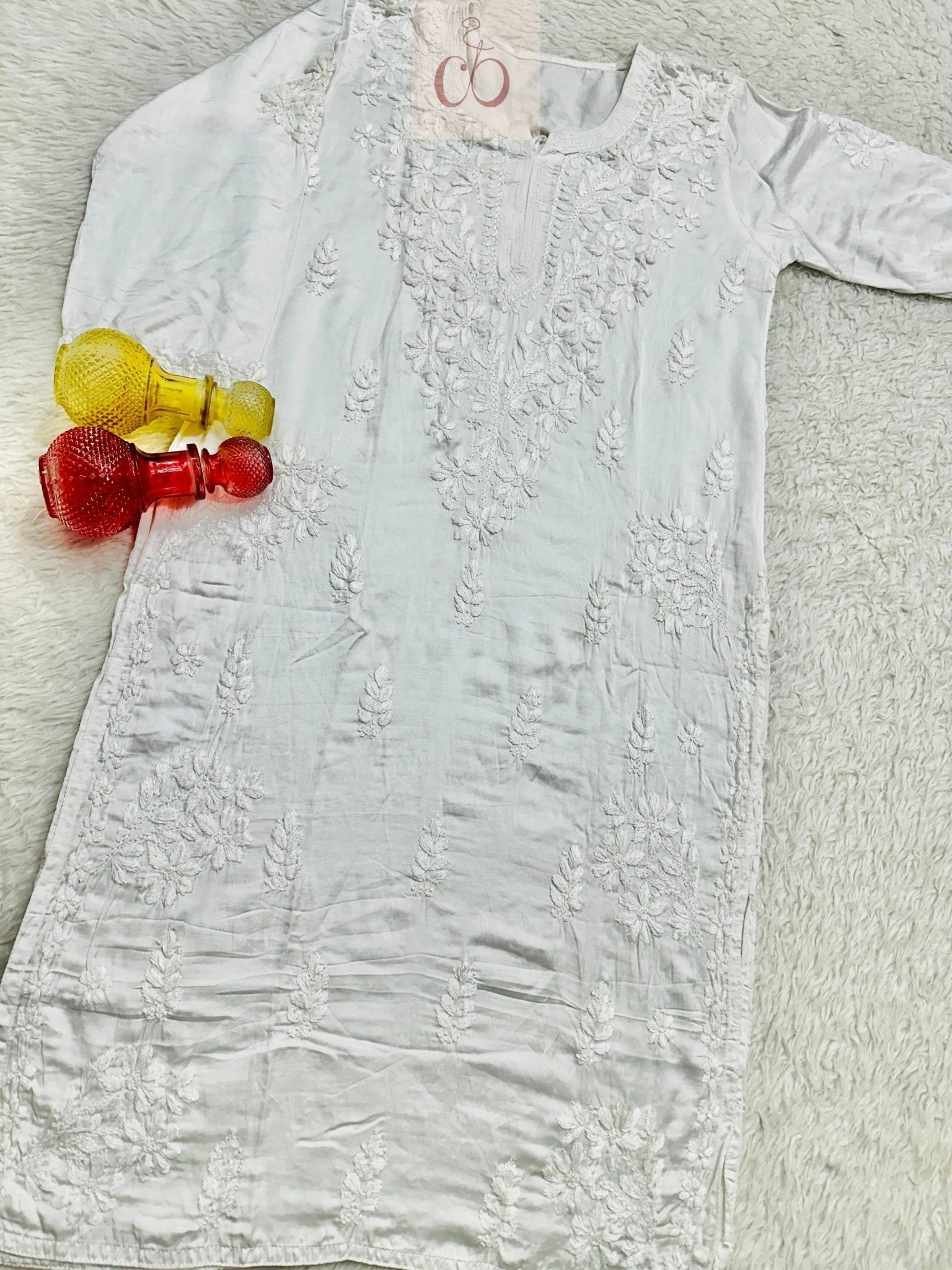Lucknowi Chikankari Handworked Kurta - Chikankari official