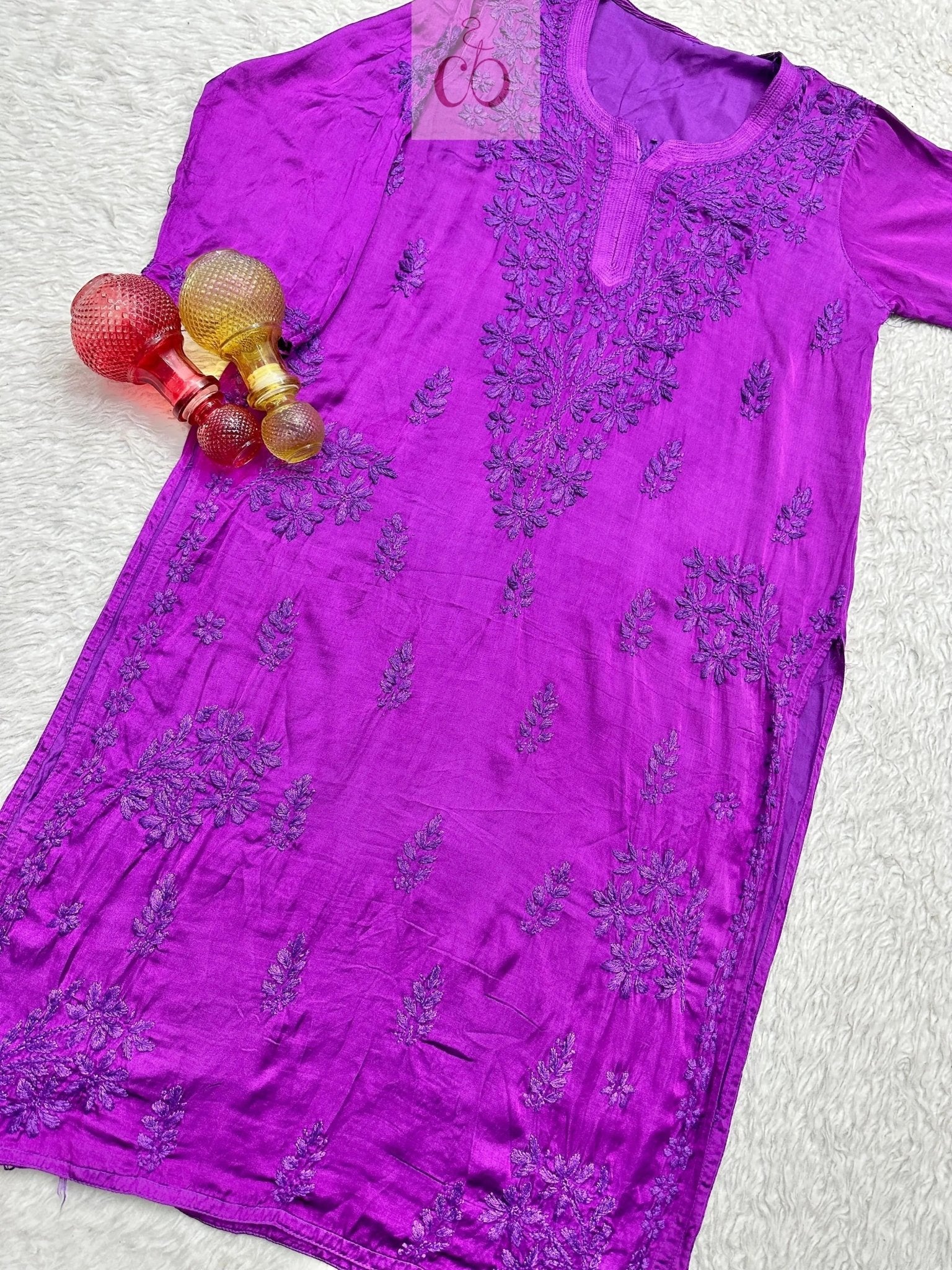 Lucknowi Chikankari Handworked Kurta - Chikankari official