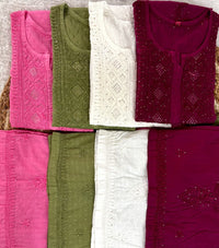 Lucknowi Chikankari Square Gala 3D Anchor Thread Hand Work - Chikankari official