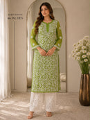 Lucknowi Georgette mirror front jaal kurta with mirror cotton pant - Chikankari official