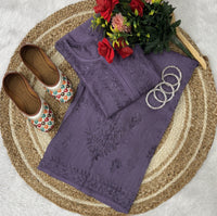 Lucknowi Ghass Patti Plazzo combo - Chikankari official