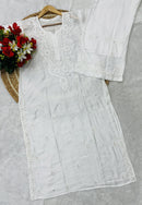 Lucknowi Ghass Patti Work Chanderi Kurti Plazzo Bharti Special - Chikankari official