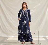 Lucknowi Rayon Gharara Set - Chikankari official