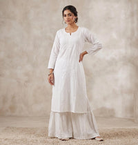 Lucknowi Rayon Gharara Set - Chikankari official